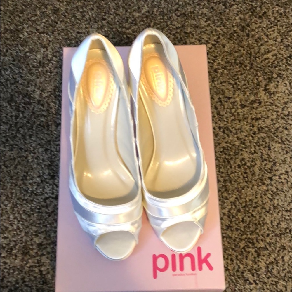 Paradox London bridal peep toe heels